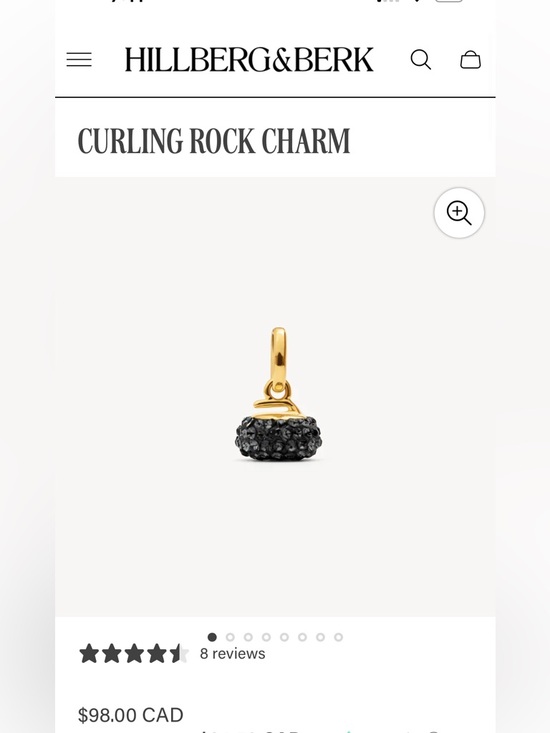 Hillberg & Berk Jewelry - New Hillberg and Berk curling rock charm. Sterling silver 925 & 14k gold plating